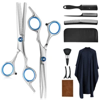 hair cutting scissors set 9 pcs hair cutting scissors thinning shears hair razor comb clips cape hairdressing professional