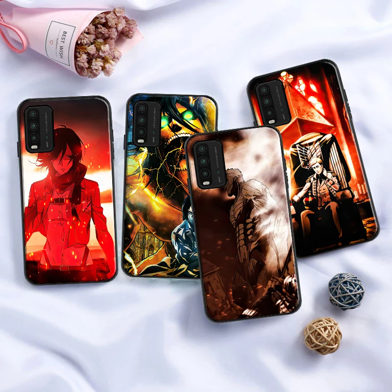 

Attack On Titan Japanese Anime Phone Case For Xiaomi Redmi 9 9i 9AT 9T 9A 9C Note 9 9T 9S 9 Pro Max Back Cover Funda Capa