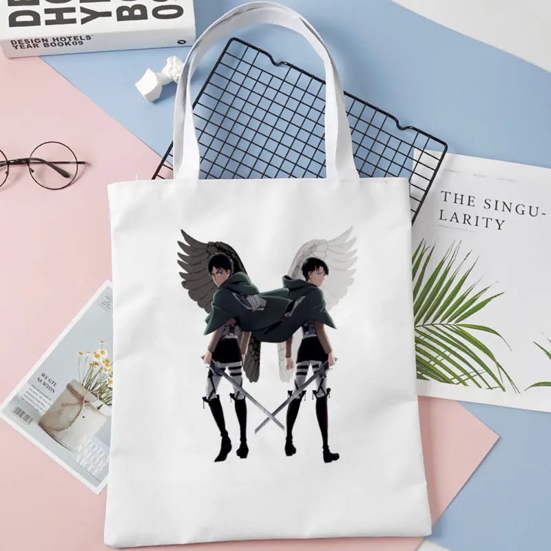 Сумка для покупок MIkasa с принтом атака на Титанов большие холщовые сумки-тоуты