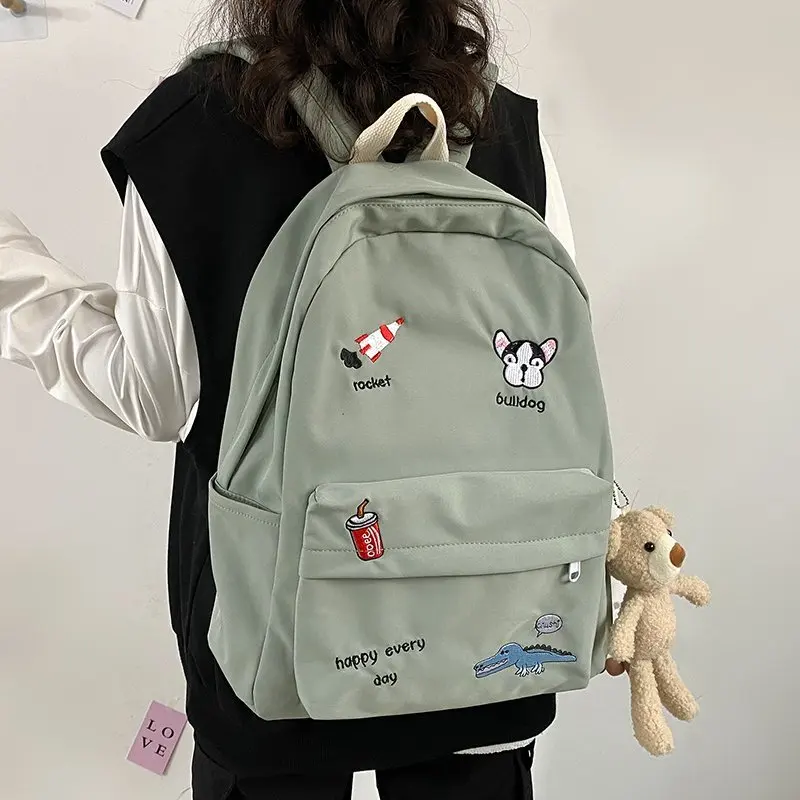 Женский рюкзак из ткани Оксфорд с вышивкой милая новинка женская школьная сумка