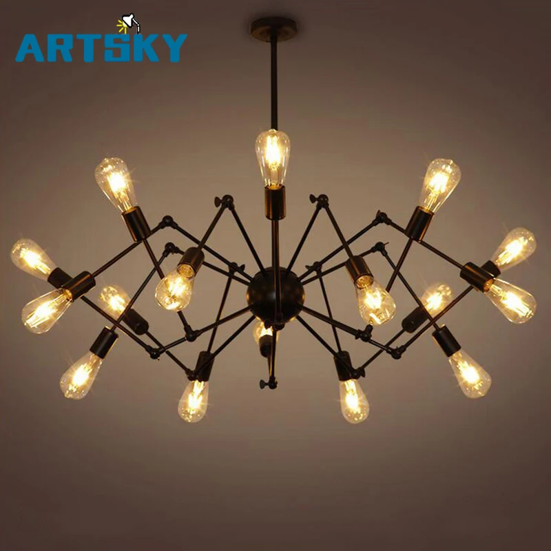 Лофт Ресторан Бар Америка кантри железная люстра винтажное расширение офисная