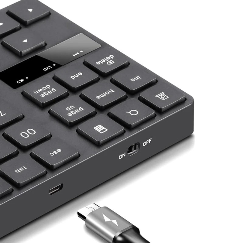 

Wireless Numeric Keypad 2.4G Rechargeable Numeric Keyboard Computer USB Wreless Mini Keypad 35 Keys