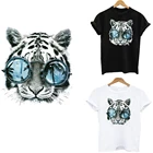 Термоаппликация тигр на праздник, термоаппликация для одежды, футболок, стираемые наклейки