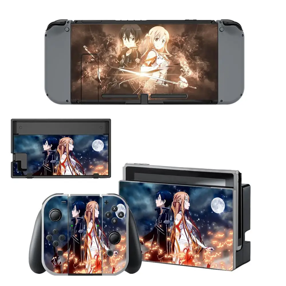 Sword Art онлайн nintendo switch Наклейка Виниловая наклейка для Switch полный набор лицевой