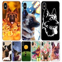 german shepherd dog silicon call phone case for apple iphone 11 13 pro max 12 mini 7 plus 6 x xr xs 8 6s se 5s cover coque