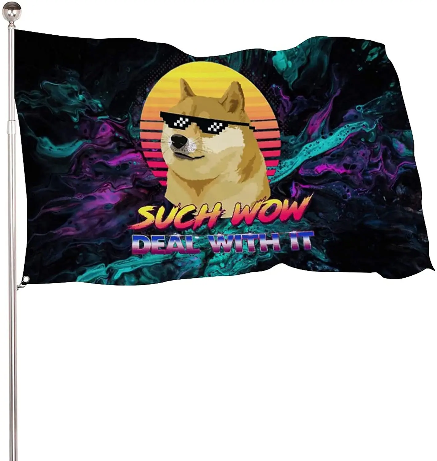 

Dogecoin Garden Flag Decorative Flag Suitable for Yard Outdoor Party Festivals Welcome House Flag Banner 3 x 5 FT