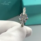 Кольцо женское из серебра 925 пробы, с муассанитом 2 ct D