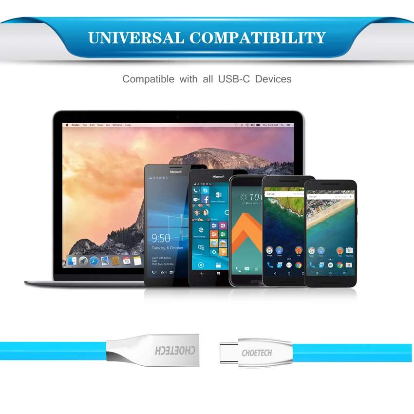 CHOETECH Тип C кабель USB-A мужчина к USB-C быстрой зарядки Тип-C USB Дата-кабель для samsung S9/S8/Note 8 One Plus кабели для мобильных телефонов
