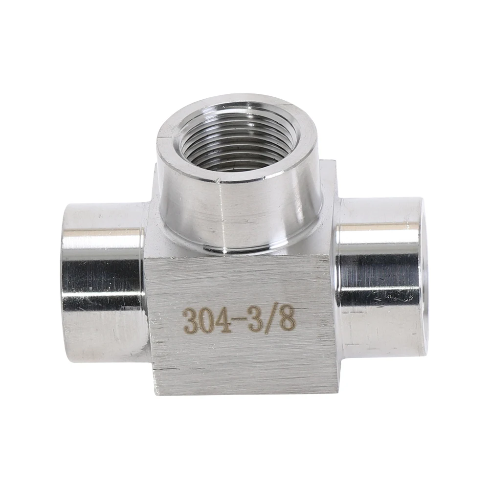 304 нержавеющая сталь 1/8 &quot1/4&quot 3/8 &quot1/2&quot BSPT Женский тройник с резьбой 3 способа