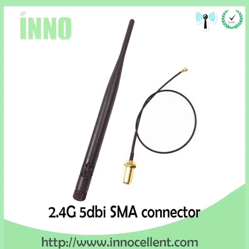 EOTH 2.4g antenna  5dbi sma female wlan wifi 2.4ghz antene IPX ipex 1 SMA male pigtail Extension Cable iot module antena