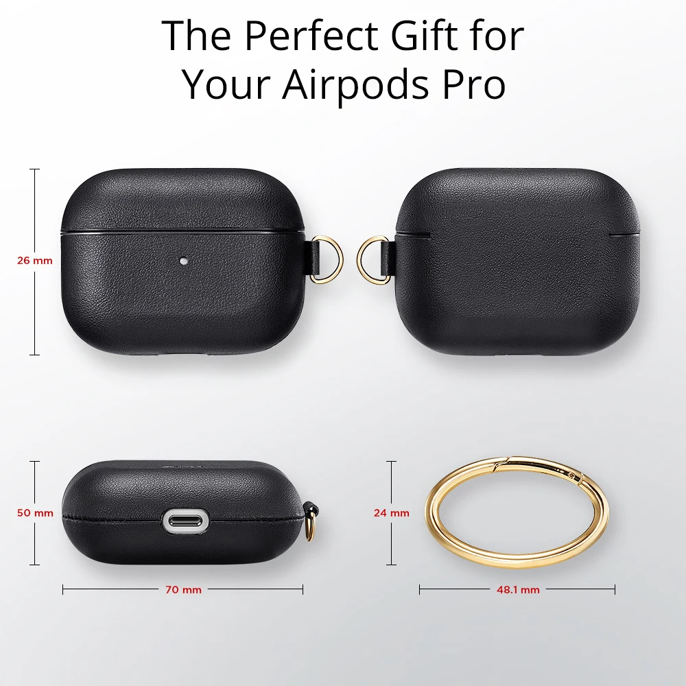 Кожаный чехол Bonola для Airpods Pro, противоударный защитный чехол s для Airpods 3 с чехлом-брелком для наушников Apple