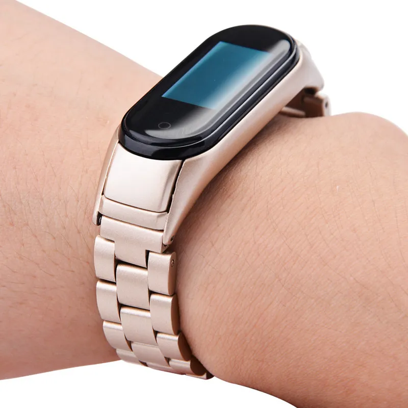 Ремешок для смарт часов XiaoMi Mi Band 4 металлический браслет из нержавеющей стали 5 3 2