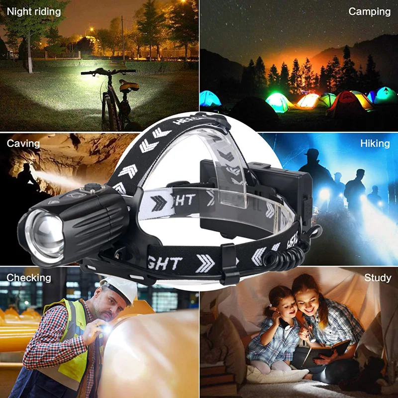 Светодиодный налобный фонарь XHP90.2 с зарядкой от USB внешний аккумулятор высокой