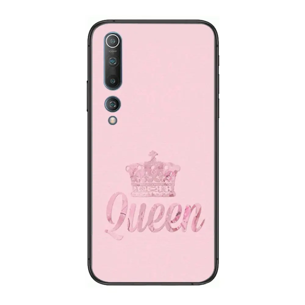 

Pink Princess With Queen Phone Case For xiaomi mi11 5g 10 liti Ultra 9Pro SE 3 8 Note Anime Black Cover Silicone Back Pretty tpu