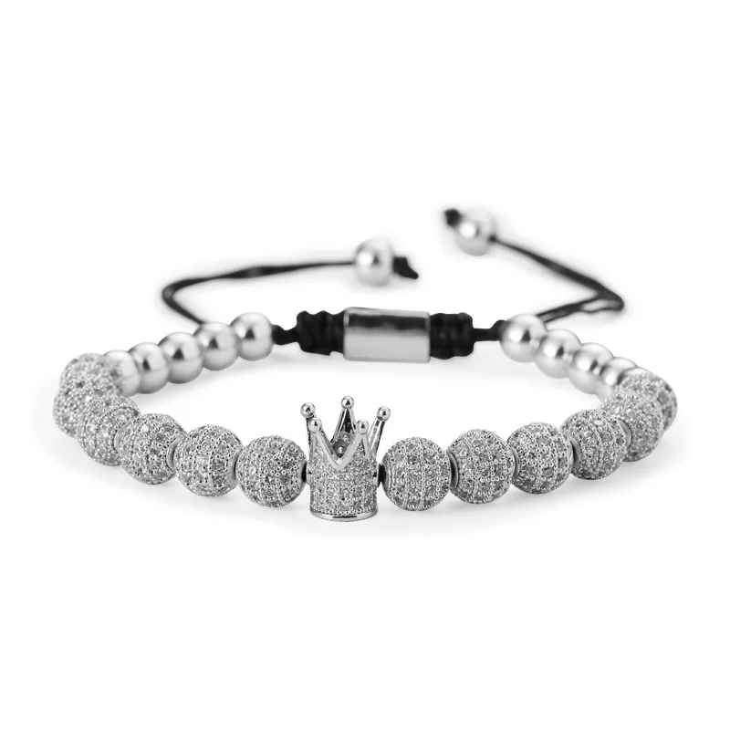 Модные браслет с шармом короной циркониевые шарики Горячая Распродажа