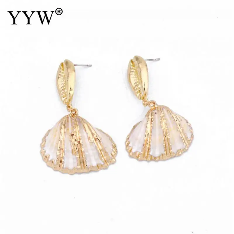 

One Pair Personality Exaggerated Shell Earrings Long Shell Earrings Vintage Shell Earrings For Women Daily Wear Size 68*38mm