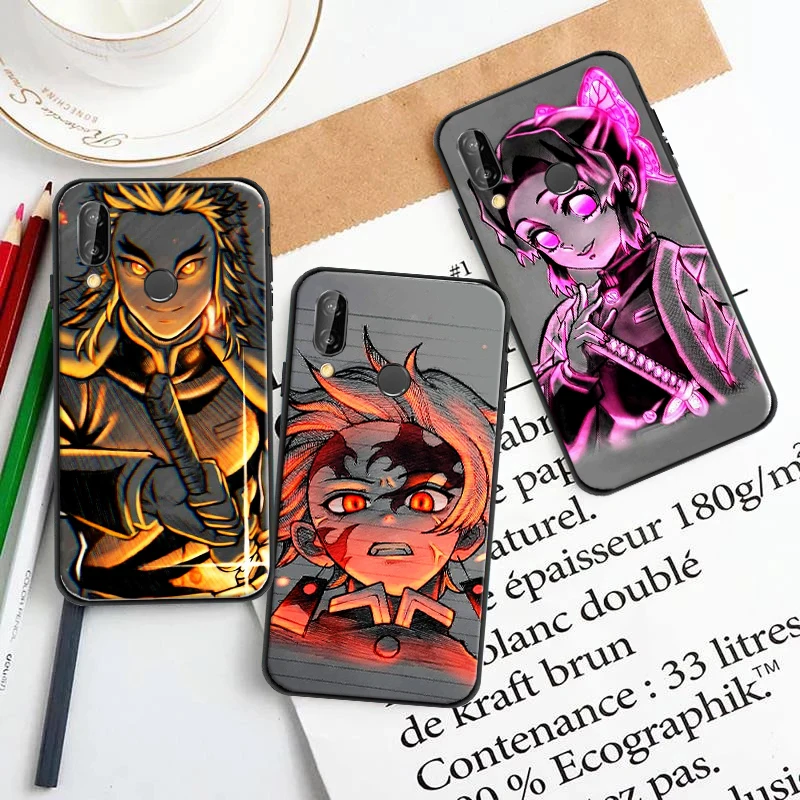 

Japan Anime Demon Slayer Kamado Tanjirou Nezuko Phone Case For Huawei P Smart Z 2019 2021 P20 P30 P40 P40 Lite Pro TPU Cover