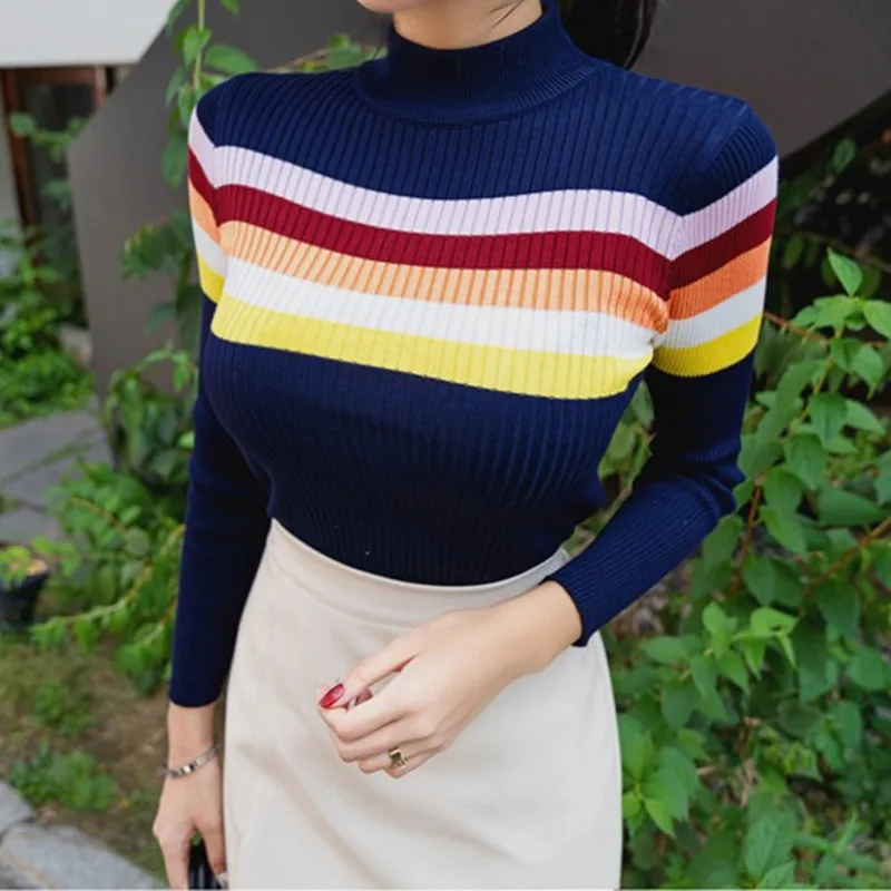 

Свободная Повседневная Блузка ZAWFL с длинными рукавами, асимметричный осенний свитер в полоску с круглым вырезом и отверстиями, женский свит...