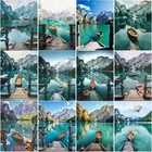 Алмазная 5D картина сделай сам, вышивка с мотивом маяков, озер, стразы, квадратные и круглые, для творчества, домашний декор, подарок