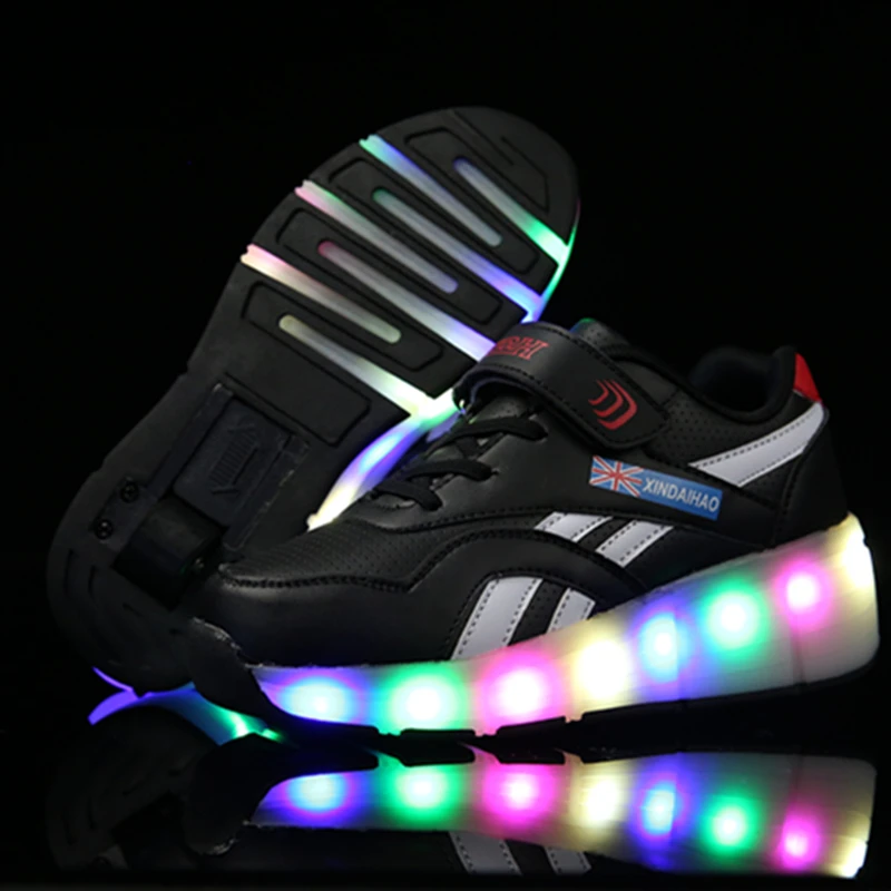 Heelies usb зарядка светодиодный светильник кроссовки с одним колесом мальчик девочка роликовые коньки повседневная обувь с роликом