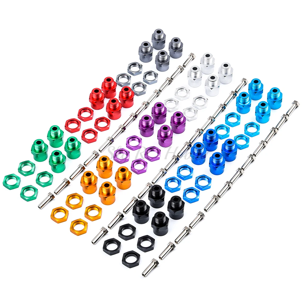 

4Pcs/lot Aluminum Alloy 12mm To 17mm Wheel Hex Hub Conversion Adapter for 1/10 RC Car and Upgrade 1:8 tires Parts