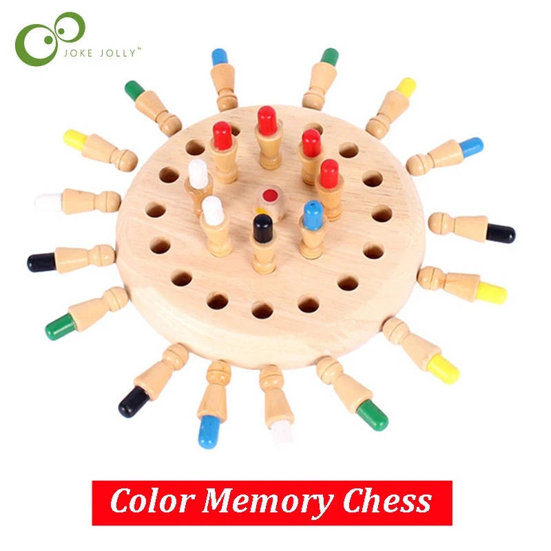 Монтессори для детей деревянный цвет память матч палка Шахматы Игрушка Дети 3D