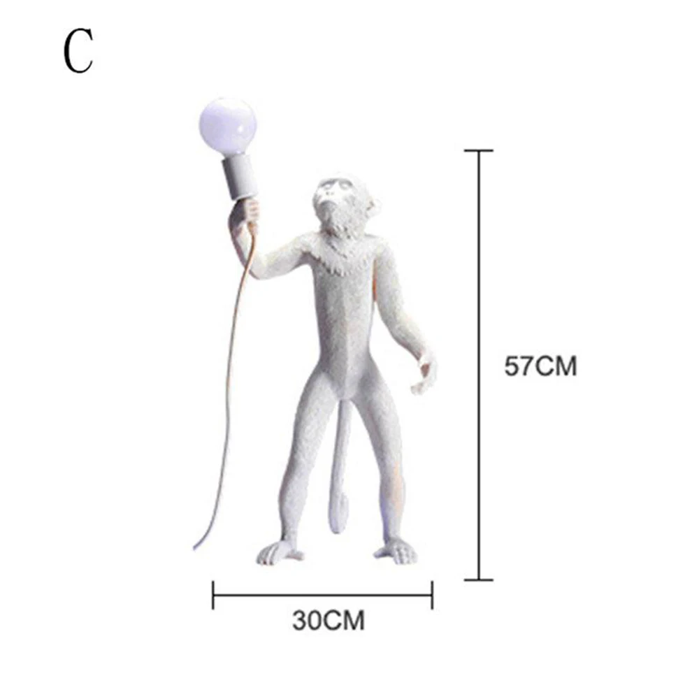 

Nordic Creative Monkey Floor Lamp Personality Restaurant Villa Sales Department Exhibition Decorative Animal Standing Led Lamp