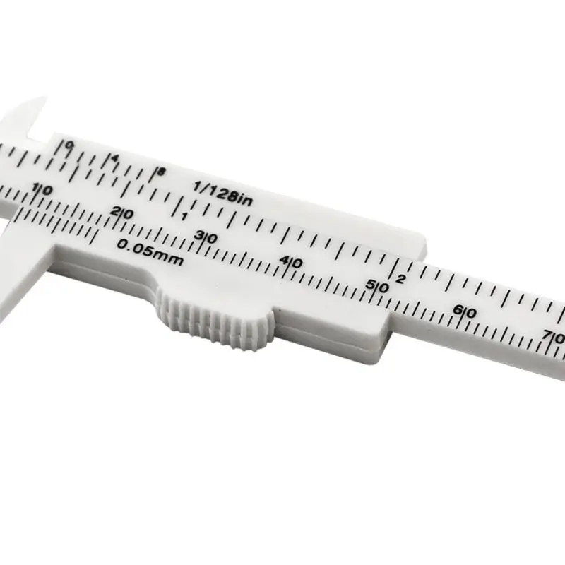 

G8DA 2pcs 0-80mm Double Rule Scale Plastic Vernier Caliper Measuring Student Mini Tool Ruler