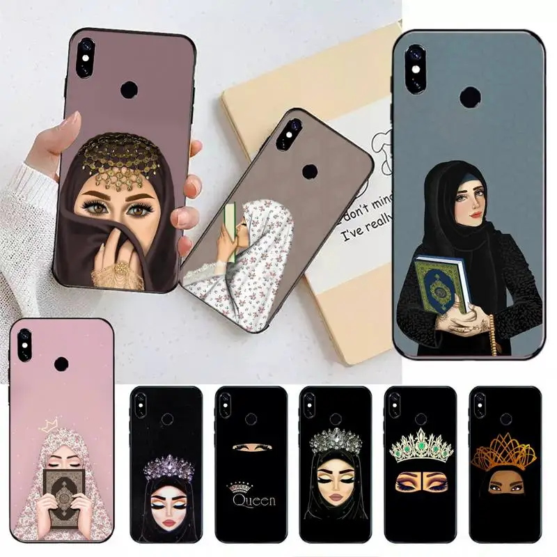 

Muslim Islamic Gril Eyes Arabic Hijab Phone Case For Xiaomi Redmi note 7 8 9 11 t s 10 A pro lite funda shell coque cover