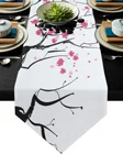 Красная Цветущая слива, чернильная живопись, Настольная дорожка, Современная для дома, скатерть для стола, аксессуары для украшения стола на свадьбу, вечеринку