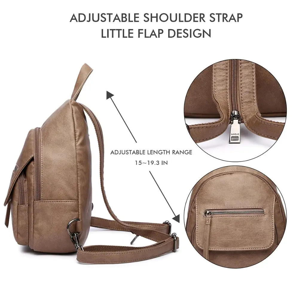 Amelie galanti роскошный кожаный рюкзак женский дорожный мини рюкзак Mochilas Школьные сумки женская сумка на плечо модный