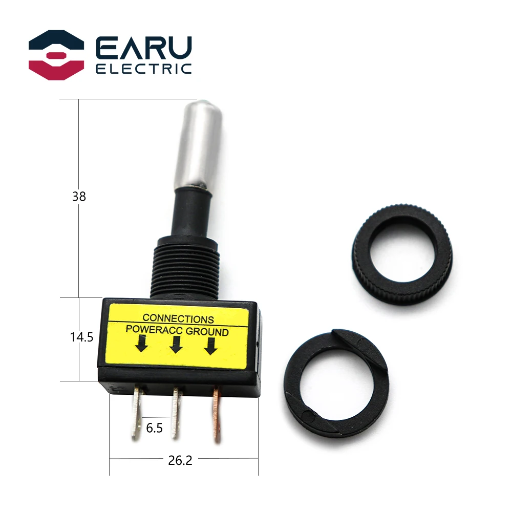 ASW-15D 12V 20A Toggle Switch On Off 12mm Red Green Blue Yellow White LED Car Auto 3pin SPST | Строительство и ремонт