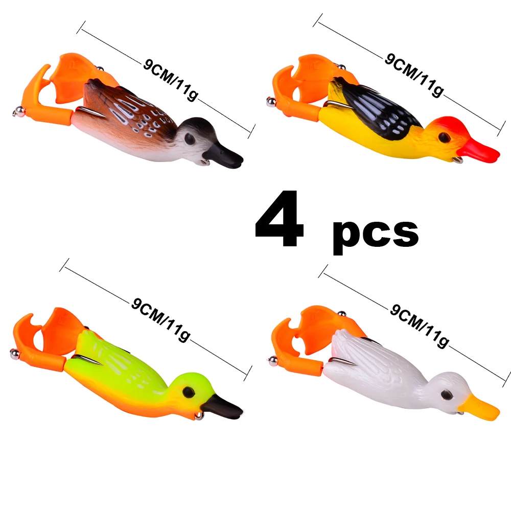4pcs Quality Whopper Plopper 100mm/13.2g Top Water Popper Fishing Lure Hard Bait Wobblers Rotating Soft Tail Tackle | Спорт и