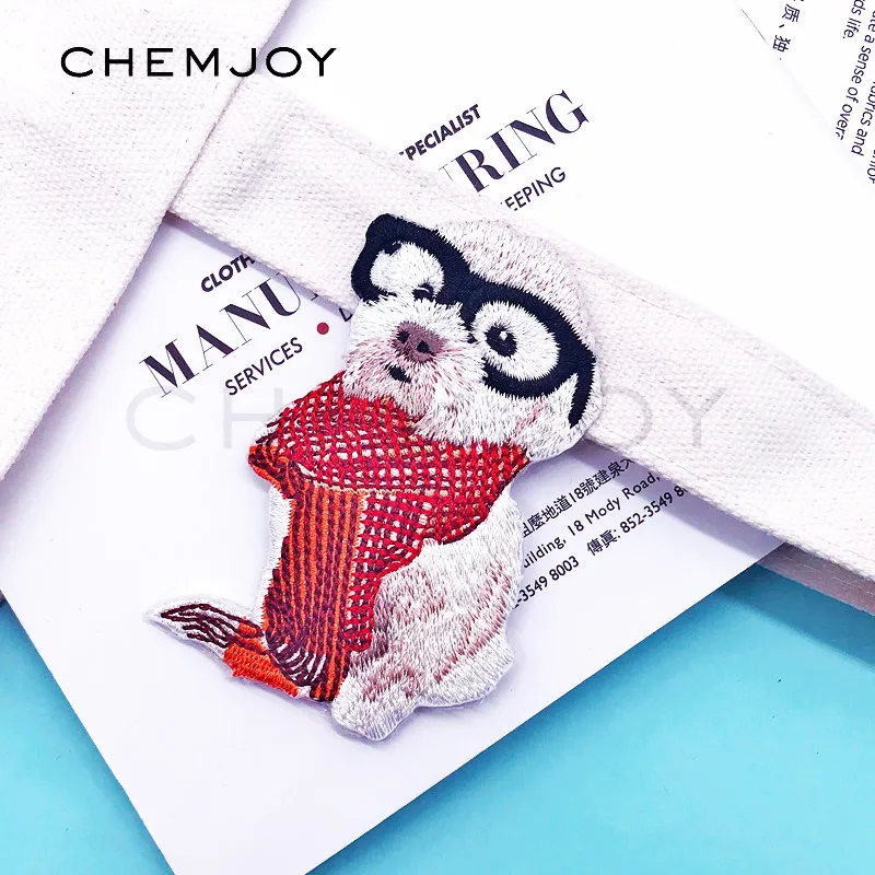 Cute Dog Embroidery Patch for Clothing Iron on Jacket Patches Sewing Applique Clothes Stickers Cartoon Anime Badge Backpacks | Дом и сад