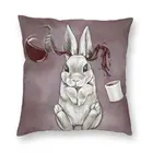 Кофе подушка Кролик крышка размером 45*45, декоративная дома декоративные футболка с принтом кролики Подушка Чехол для автомобиля двухсторонняя