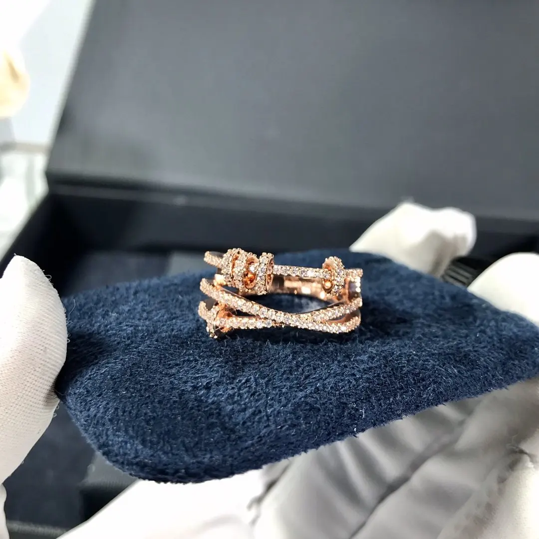 Модное очаровательное посеребренное Оригинальное 1:1 Реплика трио кольцо с