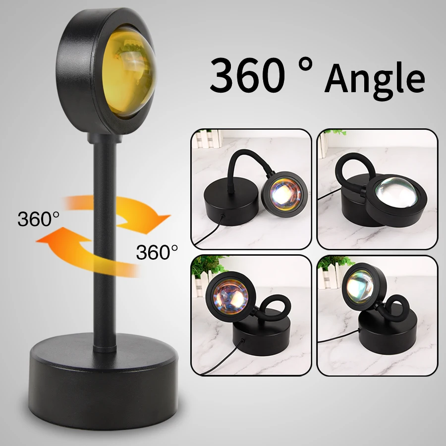 USB Sunset Projection Night Lights Sun Desk Lamp For Bedroom Bar Coffee Store Wall Decoration Lighting Walls |