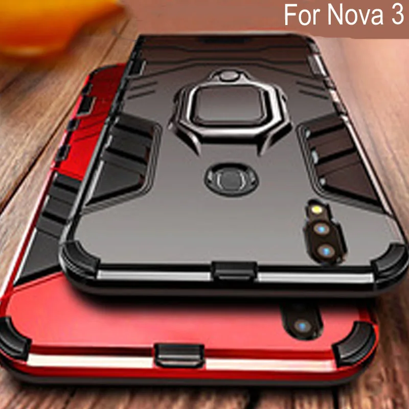 Магнитный металлический кольцевой чехол для huawei nova 3 магнитные противоударные