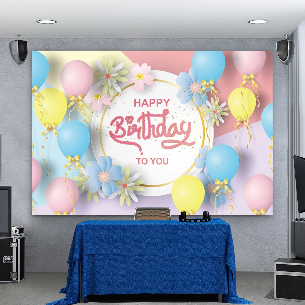 

Yeele Birthday Party Colorful Ballon Flowers Photocall Photography Backdrop Photographic Decoration Backgrounds For Photo Studio
