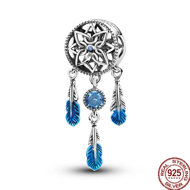 

Браслет pandora женский из серебра 925 пробы с бусинами и перьями