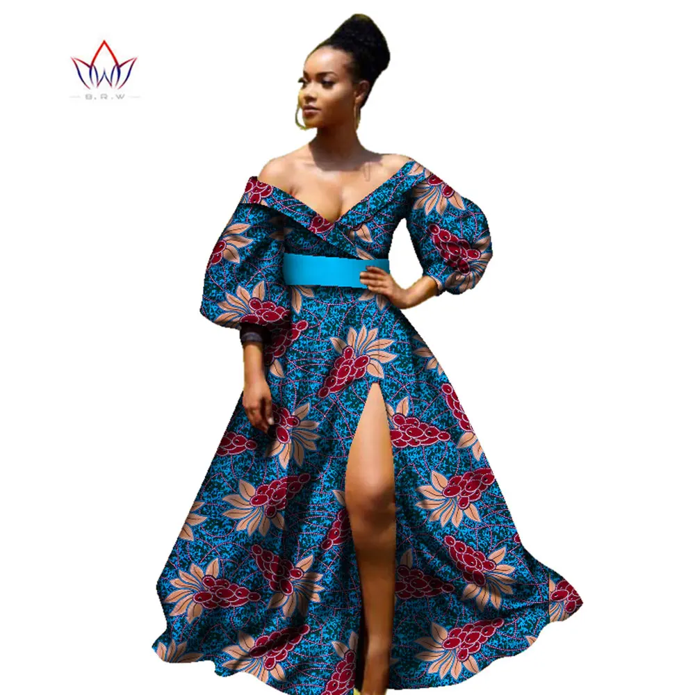 2017 african bazin dresses for women Three Quarter sleeves clothing wax dashiki fabric WY2255 | Тематическая одежда и