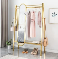 dresser hanger integrated marble floor to ceiling bedroom mirror coat rack simple modern clothing rack