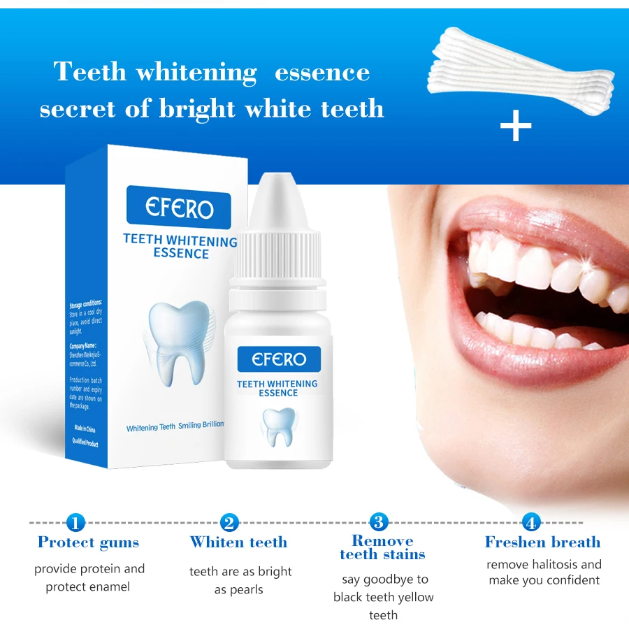 EFERO Teeth Whitening Essence Removes Plaque Stains Tooth Bleaching Cleaning Serum White Oral Hygiene Pen | Красота и здоровье
