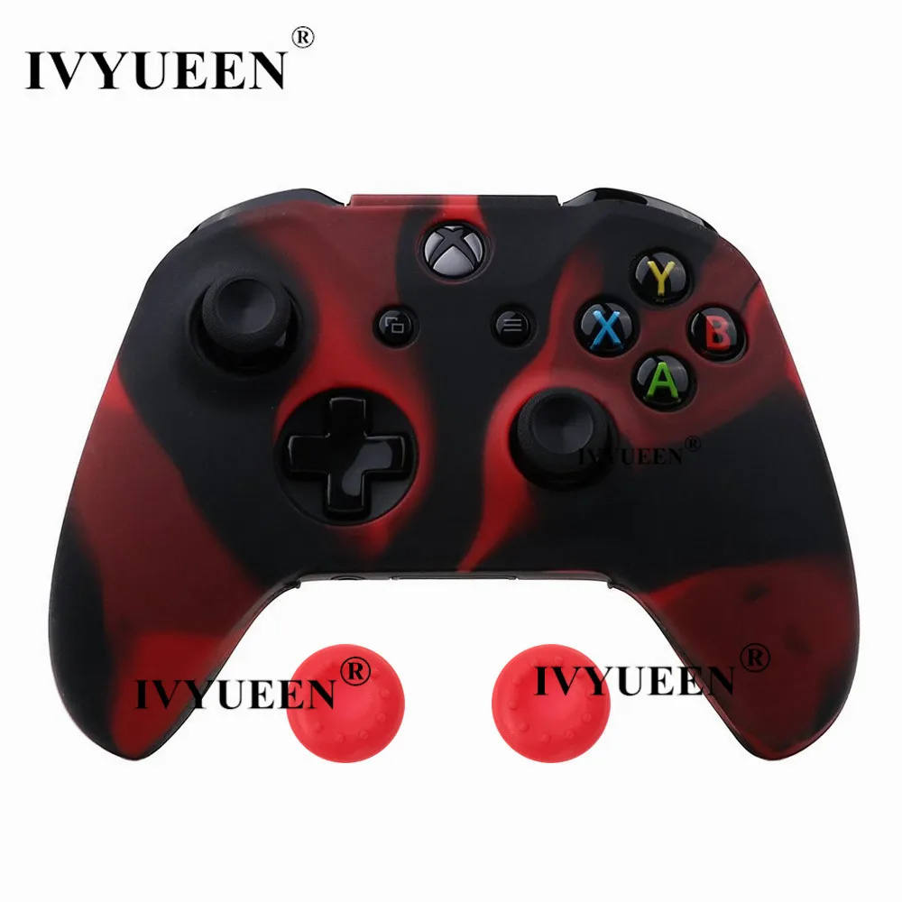 Black Red Силиконовый защитный чехол-накладка IVYUEEN для microsoft Xbox One X S Slim с джойстиком для джойстика для Xbox - Цвет: Black Red