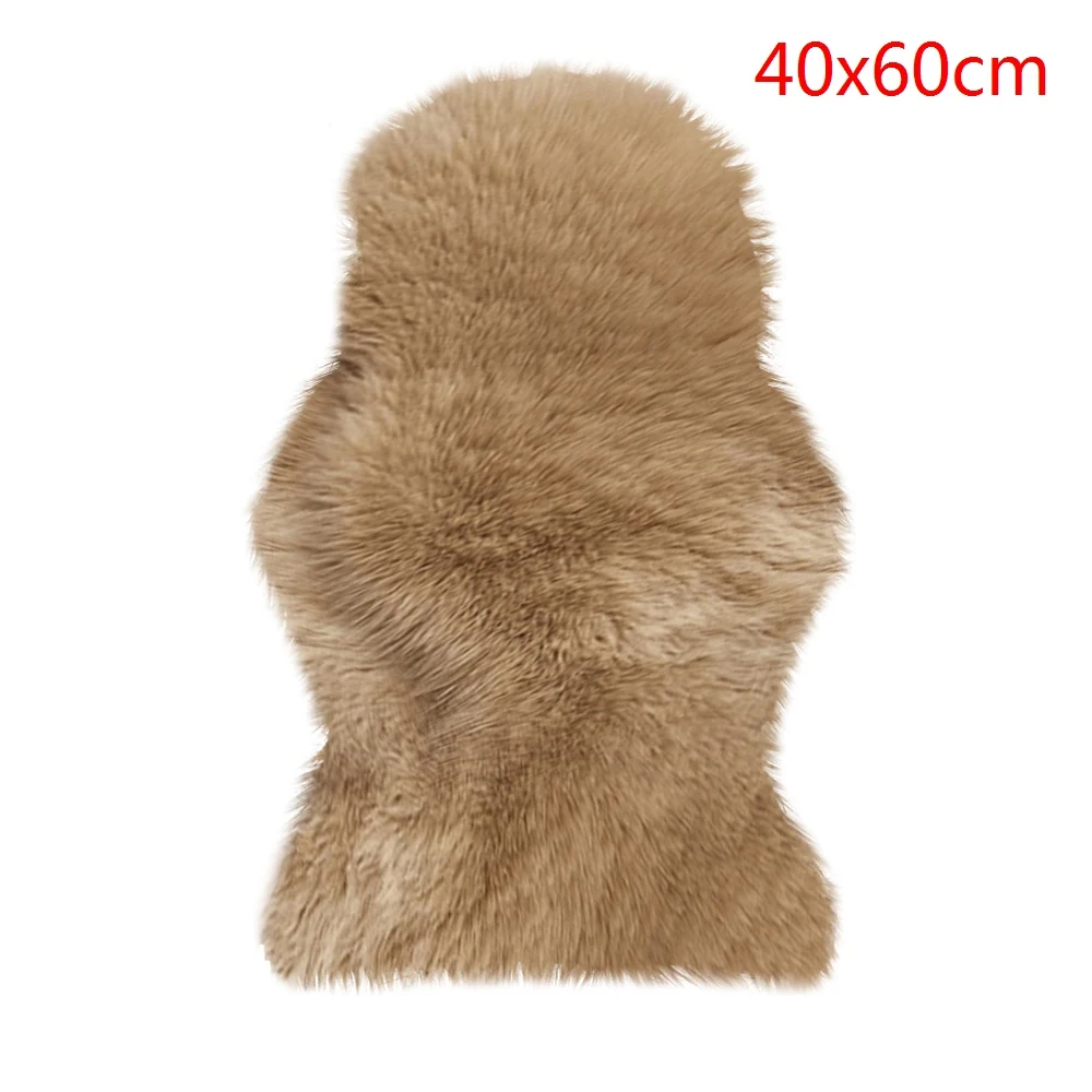 B40x60cmcoffe1 Urijk прямоугольная мягкая овчина Пушистый Ковер искусственный белый мех ковер лохматый коврик для сиденья домашний декор длинные волосы сплошной мат гостиная - Цвет: B40x60cmcoffe1