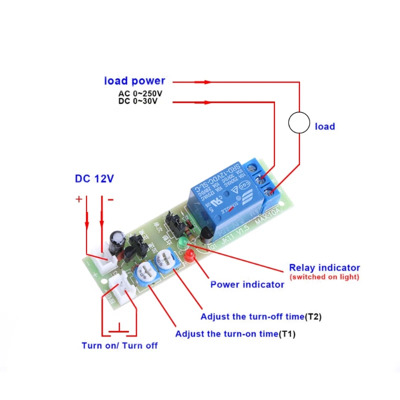 12V DC Infinite задержка цикла таймер реле Вкл/Выкл Переключатель петля модуль