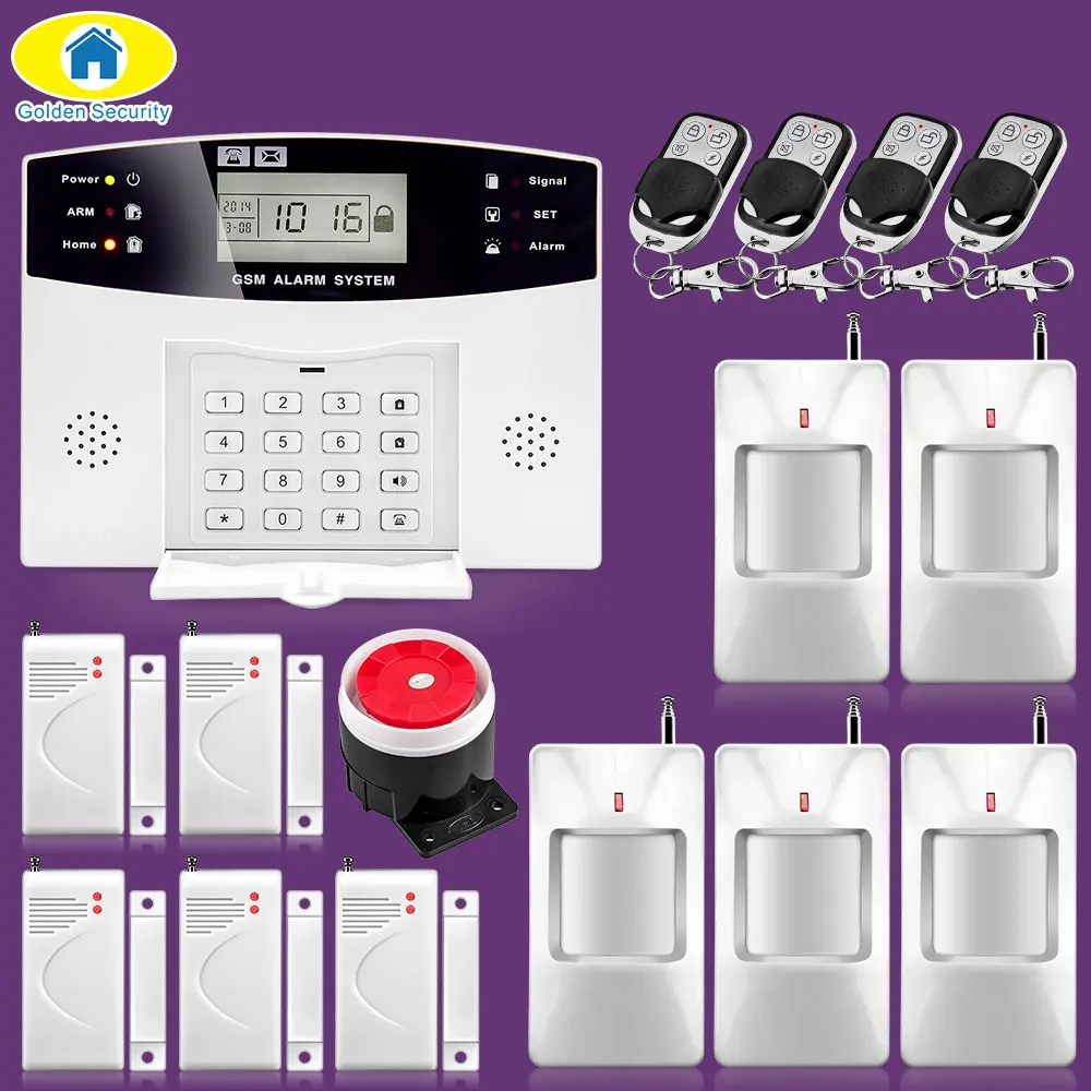 2G GSM SMS сигнализация умный светодиодный дисплей голосовые подсказки Дом Офис Бизнес охранная сигнализация автоматический набор 120DB сирена
