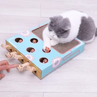 cat scratching board 3 in 1 chase hunt mouse cat game box wear resistant multi function interactive pet toy corrugated cardboard