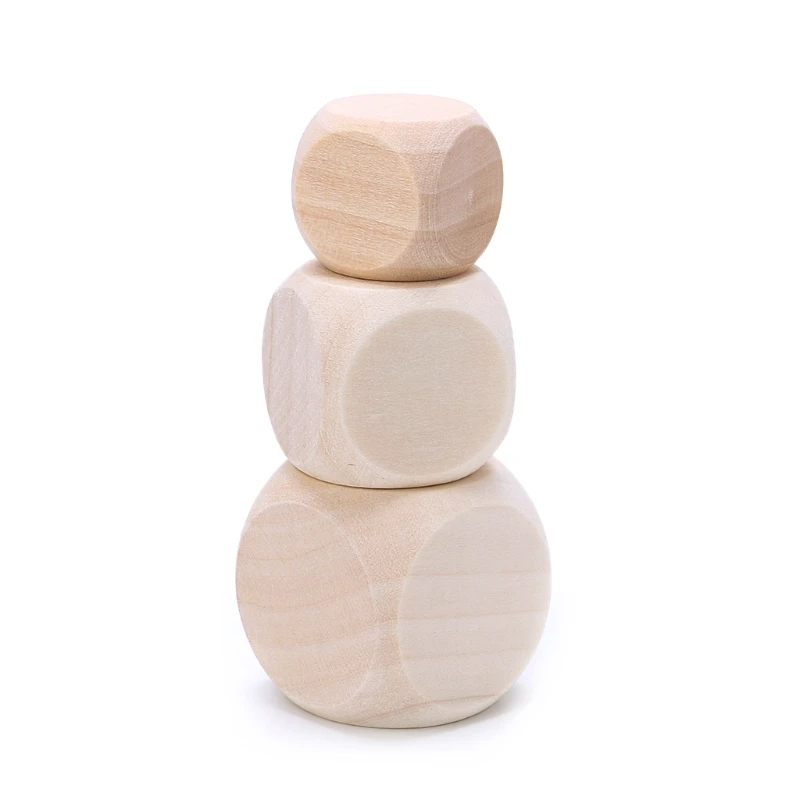 

5pcs Blank Wood Dice Kid Printing Engraving Graffiti DIY Toys Family Party Games