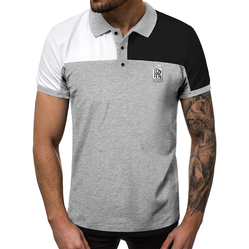 

2021 Summer Trend Men's Polo Shirt ROLLS Car Logo Short Sleeve Lapel Slim Breathable Shirt Men's Polo Shirt Men's T-shirt To
